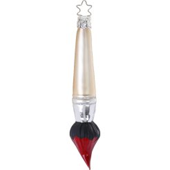 Baumschmuck aus Echtglas, mundgeblasen Pinsel, 13,5 cm, rot
