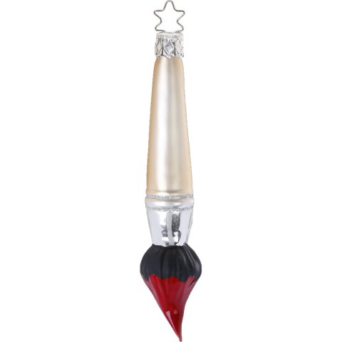 Adornos de cristal para el árbol, soplados a boca Pincel, 13,5 cm, rojo