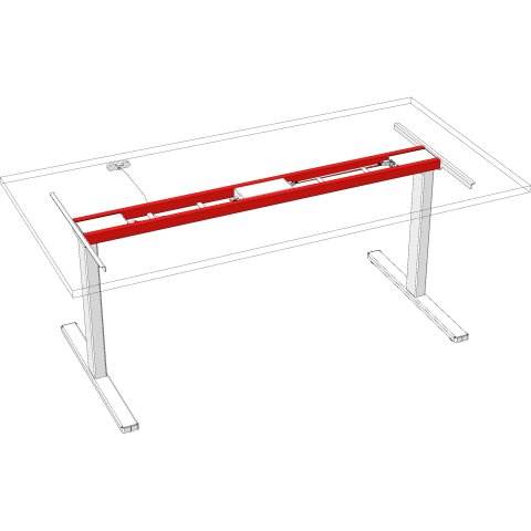 Telaio del tavolo Modulor T, regolabile in altezza 2 telai l=1270mm, larghezza tavolo 1400-1600mm, nero
