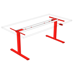 Modulor Tischgestell T, höhenverstellbar Standard, IC-Säule 50x80mm, Kufe 1, Wippe, weiß