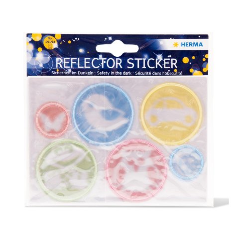 Herma reflector sticker 90 x 128 mm, circles with motifs