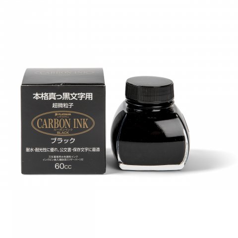 Platinum Carbon Ink Glass bottle 60 ml, waterproof, black