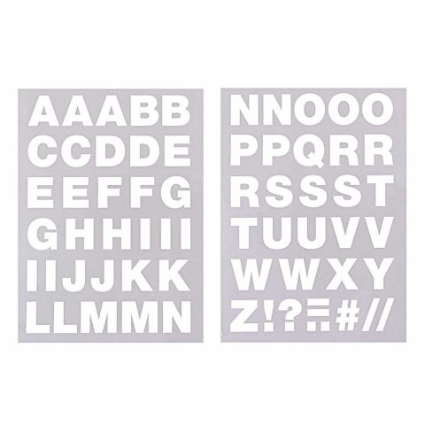 Bügelfolie Buchstaben A-Z, 2 Bögen, weiß