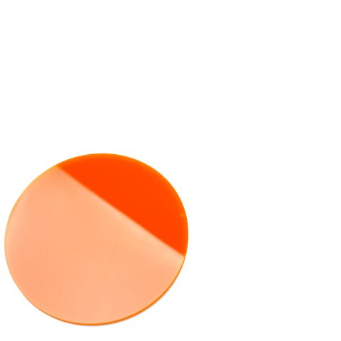 Vetro acrilico GS trasparente Cerchio, Ø 80 mm, s = 3 mm, arancione fluorescente