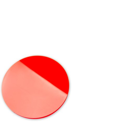 Vetro acrilico GS trasparente Cerchio, Ø 80 mm, s = 3 mm, rosso fluorescente