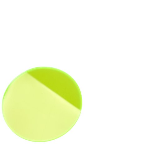 Cristal acrílico GS transparente Círculo, Ø 80 mm, s = 3 mm, verde fluorescente