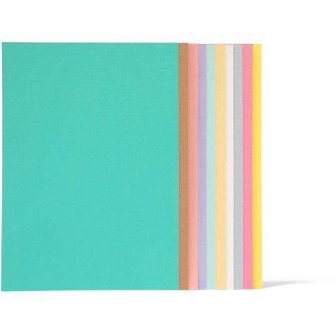 Coloured drawing paper, mixed pack 120 g/m², 210 x 297, 20 sheets mixed pastel colour
