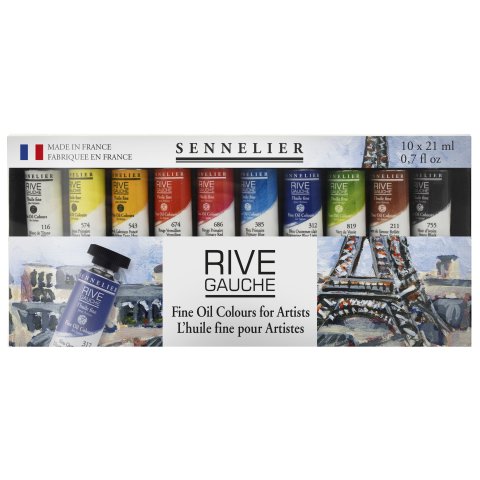 Sennelier fine oil paint Rive Gauche, set 10 tubes à 21 ml