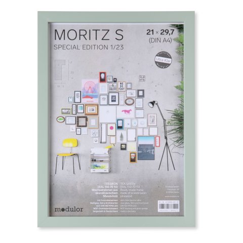 Wechselrahmen Holz Moritz S special edition 1/23 21 x 29,7 cm, DIN A4, teegrün (RAL 150 70 10)