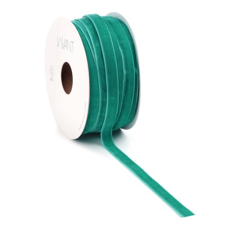 Velvet ribbon neon b = 6 mm, l = 20 m, 100% nylon, turquoise