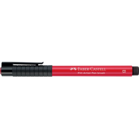 Faber-Castell Pitt Artist Pen B Pluma de tinta, pincel, luz roja de geranio (121)
