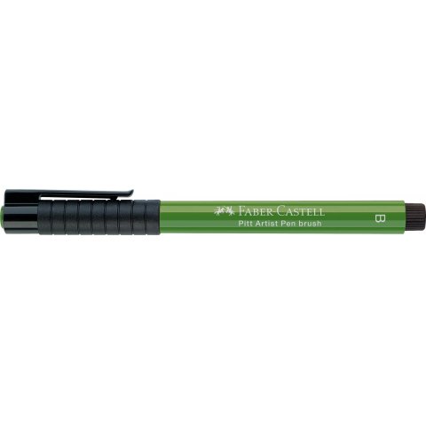 Faber-Castell Pitt Artist Pen B Pluma de tinta, pincel, aceituna verde permanente (167)