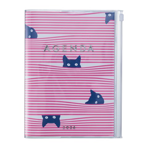 Mark's Wochenkalender 16 Monate Cats 2025/2026, DIN A5, pink