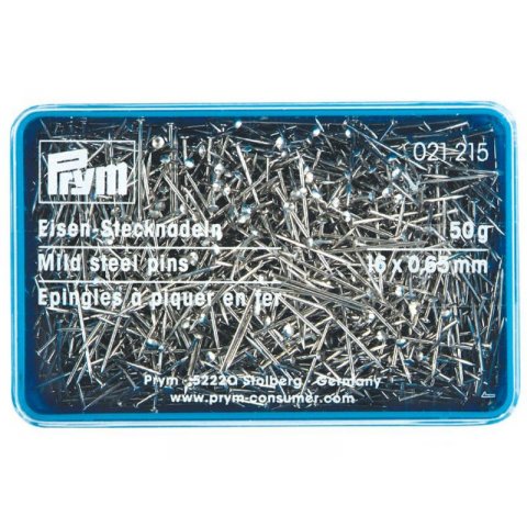 Prym mild steel pins, black/silver 16 x 0,65 mm, 50 g, metal, old silver (021215)