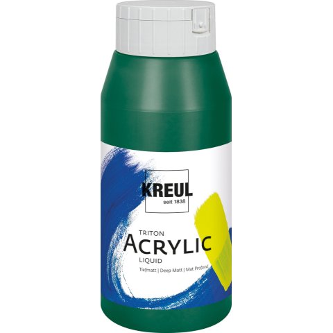Kreul pintura acrílica Triton Acrylic Liquid Botella 750 ml, verde ftalo (13)