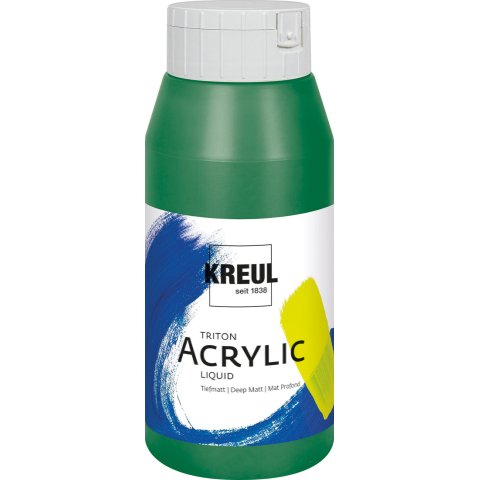 Kreul Acrylfarbe Triton Acrylic Liquid Flasche 750 ml, Laubgrün (14)