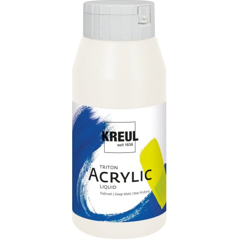 Kreul Acrylfarbe Triton Acrylic Liquid Flasche 750 ml, Mischweiß (33)