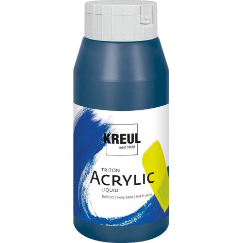 Kreul pintura acrílica Triton Acrylic Liquid Botella 750 ml, azul cerúleo (37)