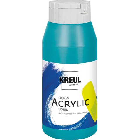 Kreul Acrylfarbe Triton Acrylic Liquid Flasche 750 ml, Türkisblau (46)