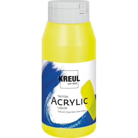 Kreul acrylic paint Triton Acrylic Liquid Bottle 750 ml, Fluorescent Yellow (61)