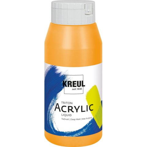 Kreul pintura acrílica Triton Acrylic Liquid Botella 750 ml, amarillo indio (76)