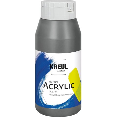 Kreul Acrylfarbe Triton Acrylic Liquid Flasche 750 ml, Graphite (86)