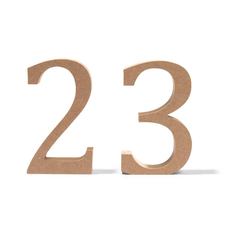 MDF numbers, brown