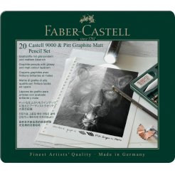 Faber-Castell 9000 & Pitt Grafite opaca, set