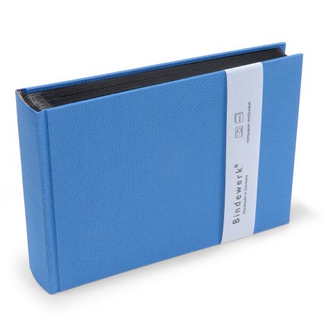 rilegatura fotoalbum classico in lino piccolo interno nero, 20,5 x 15cm, 30 fogli /60 p., blu chiaro