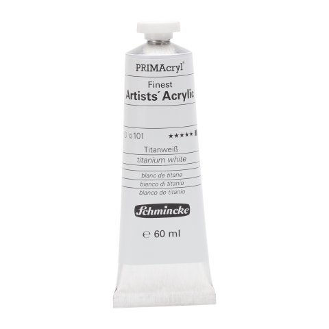 Pintura de maquillaje acrílico primacryl Tubo de metal 60 ml, blanco de titanio (101)