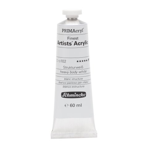 Pintura de maquillaje acrílico primacryl Tubo de metal 60 ml, estructura blanca (102)