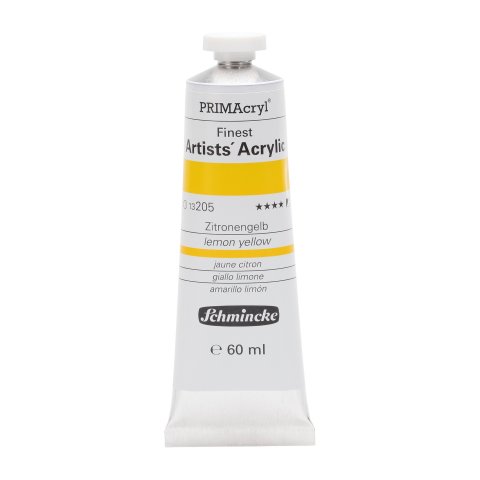 Pintura de maquillaje acrílico primacryl Tubo de metal 60 ml, amarillo limón (205)