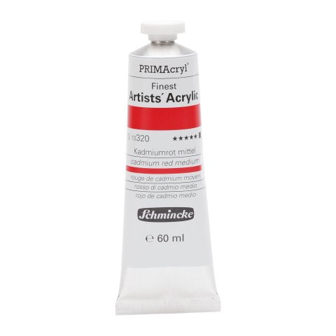 Schmincke Primacryl acrylic paint metal tube 60 ml, cadmium red medium (320)