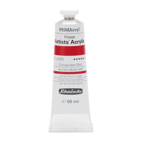 Pintura de maquillaje acrílico primacryl Tubo de metal 60 ml, rojo quinacridona (325)