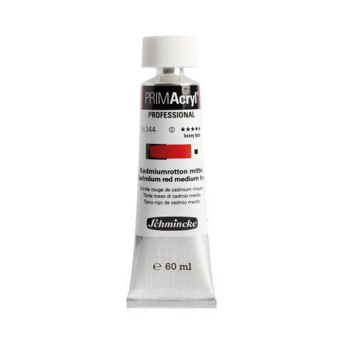 Trucco vernice acrilica primacryl Tubo metallico da 60 ml, medium rosso cadmio (344)