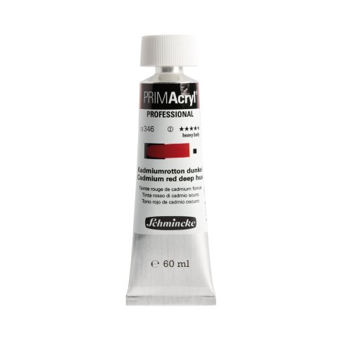 Schmincke Primacryl acrylic paint metal tube 60 ml, dark cadmium red (346)