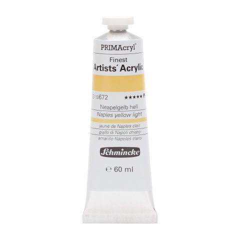 Schmincke Primacryl acrylic paint metal tube 60 ml, Naples yellow (672)