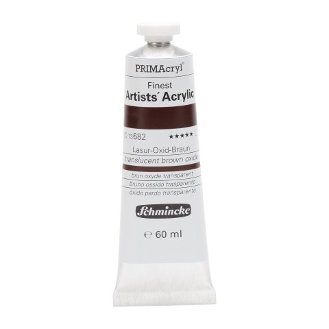 Schmincke Primacryl acrylic paint metal tube 60 ml, glaze oxide brown (682)