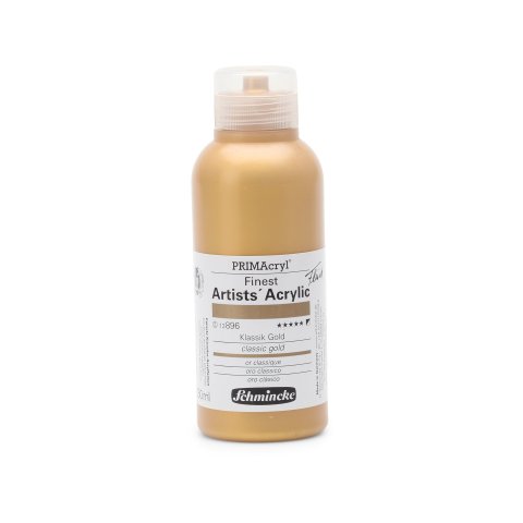 Schmincke Acrylfarbe Primacryl PE-Flasche 250 ml, Klassik Gold Fluid (896)