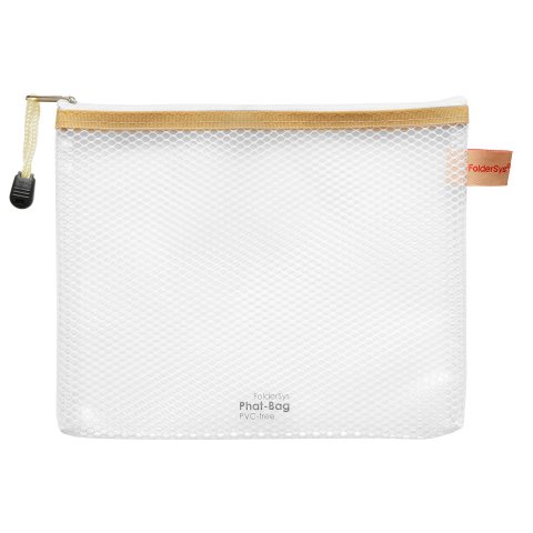 Reißverschlussbeutel transparent PVC-frei Phat-Bag 185 x 225 für DIN B6, Bordierband beige