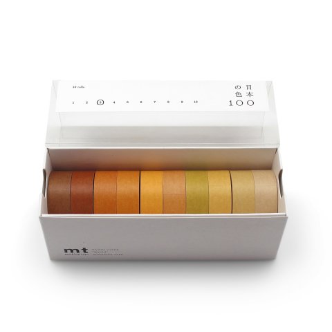 Mt Festival Washi tape 100 colores Japón Juego de 10, w = 15 mm, l = 7 m, Juego 3