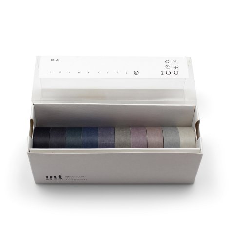 Mt Festival Washi Klebeband 100 Japan colors 10er-Set, b = 15 mm, l = 5 m, Set 10