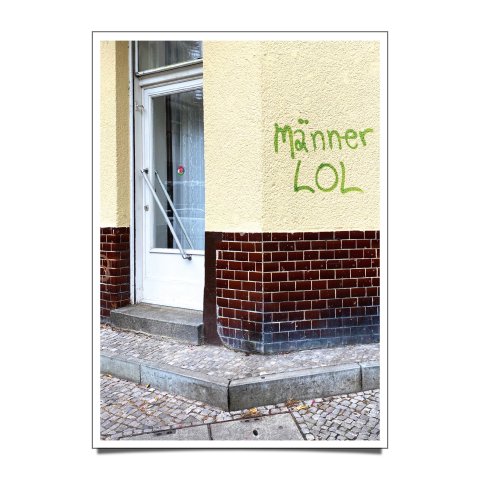 Notes of Berlin postcard DIN A6, men LOL