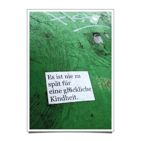 Notes of Berlin postcard DIN A6, It's never too late for a happy ...
