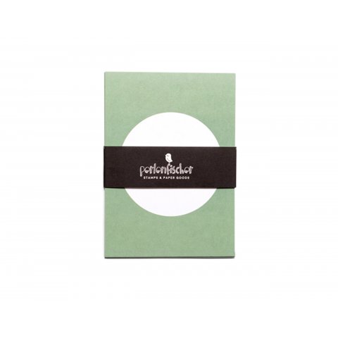 Perlenfischer juego de tarjetas postales, círculo DIN A6, 400 g/m², 5 piezas, verde pastel