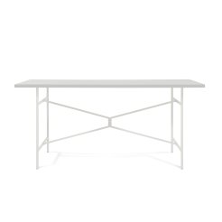 Modulor Tisch X, weiß matt, Melaminplatte weiß, Kante weiß; 25x800x1600mm