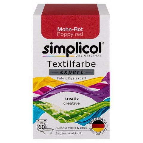 Simplicol textile dye, Expert 150 g, poppy seed red