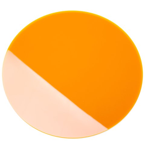 Vetro acrilico GS lastre trasparenti, fluorescenti Cerchio, Ø 150 mm, s = 3 mm, arancione