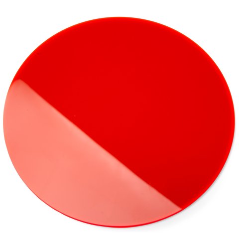 Acrylglas GS Scheiben transparent, fluoreszierend Kreis, Ø 150 mm, s = 3 mm, rot