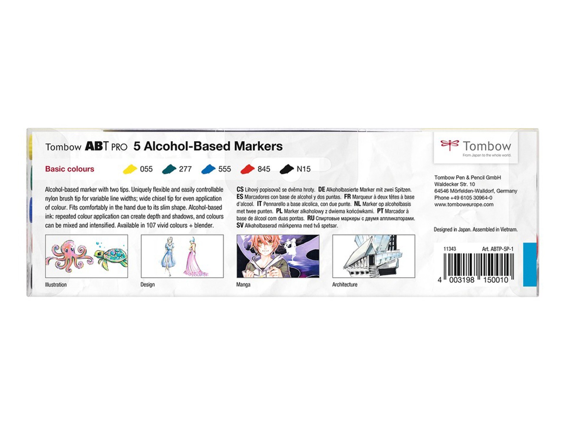 Tombow ABT PRO Alkoholbasierter Marker – Pastel Colors, 2 Spitzen, Für Präzises Zeichnen & Illustration